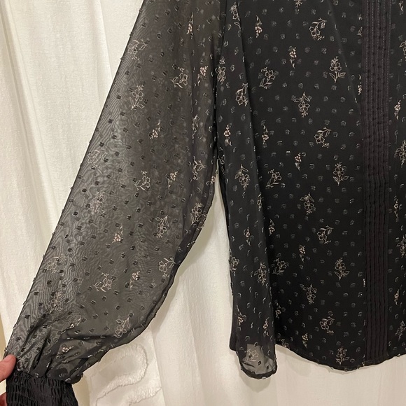 Lauren Conrad Embroidered Lined Sheer Top - Picture 5 of 10